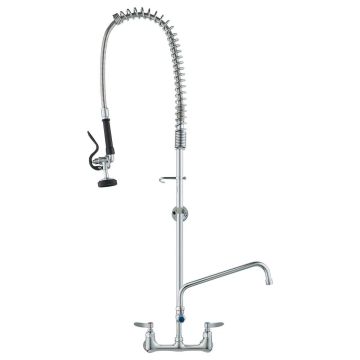 Commercial Wall Mounted Brass Kitchen Faucet with Sprayer, 47 Inch