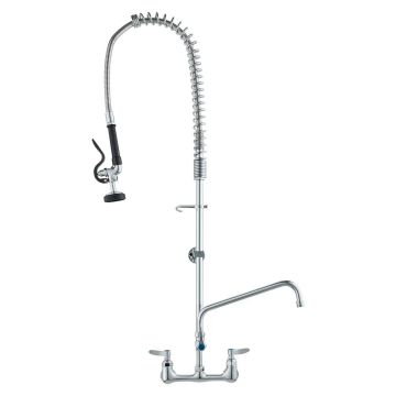 Commercial kitchen faucet with pull-out spray, brass, 111 cm high