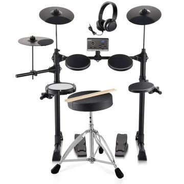 Electric drum kit, 15 drums, USB MIDI, 6.5" silent drum and 10" cymbals