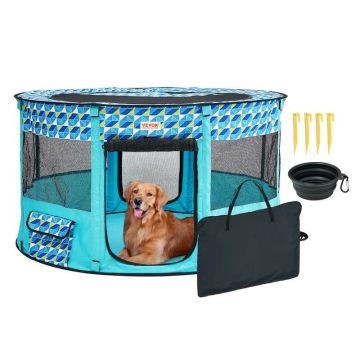 Foldable Portable Pet Playpen, 44'' x 24'', 600D Oxford Fabric, Waterproof