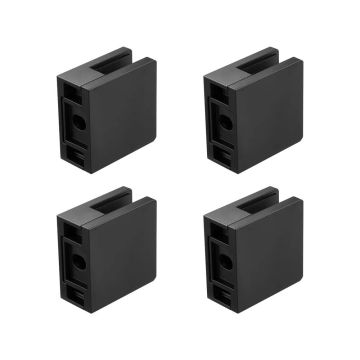 Zaciski szklane czarne, kwadratowe, 40 szt., do szkła o grubości 0,8–1,2 cm