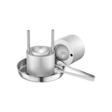 Ice ball press, aluminum 53 mm, with tongs and drip tray