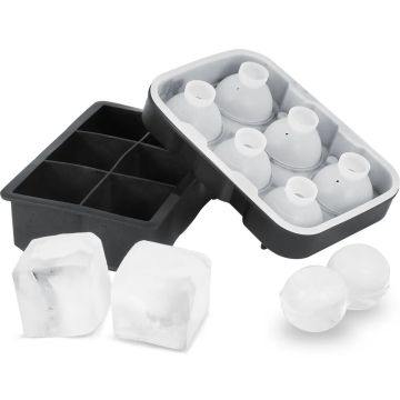 Silicone ice cube tray with lid, 2 pcs. for whiskey
