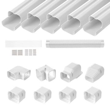Zestaw osłon z tworzywa PVC Mini Split Line, 76,2 mm x 3110 mm, biały