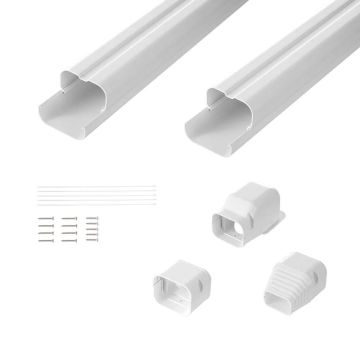 Mini osłona z tworzywa PVC dzielona, ​​76,2 mm x 2270 mm, biała, dekoracyjna