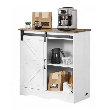 Кофейный шкаф в деревенском стиле с 3 полками, 31,5x13,8x31,5 дюймов