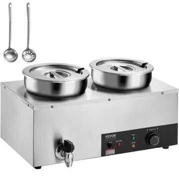 Commercial Soup Warmer Station with 2 x 7.4 qt Pots