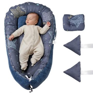 Baby cot with pillow and carrying bag, 100% cotton