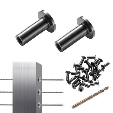 T316 stainless steel black protective sleeves, 3.2 mm, 101 pcs.