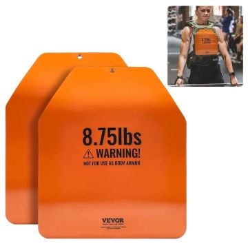 Curved Steel Weight Vest Plates, 8.75 lbs Pair