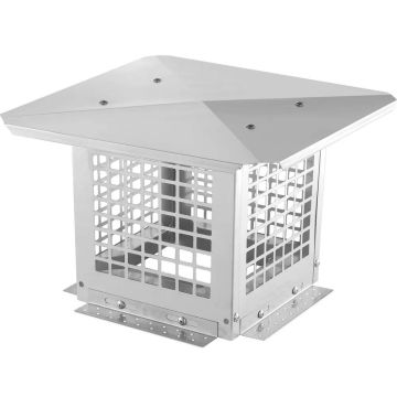 Chimney cap 228.6x228.6 mm, 304 stainless steel, silver color