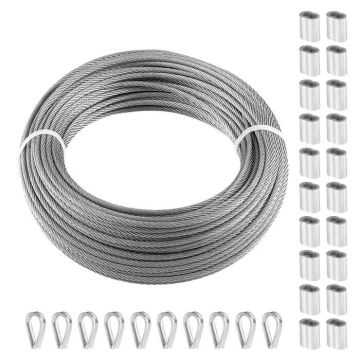 Wire ropes 1/8 inch 100 feet 316 stainless steel, marine grade, for railings and fences