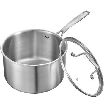 4 QT Stainless Steel Pot with Glass Lid