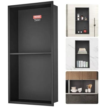 Shower niche 33x63.5 cm, 304 stainless steel, with built-in shelves