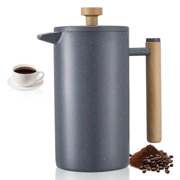 French 1 L stainless steel coffee press, black