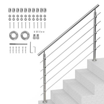 Stainless Steel Outdoor Stair Railing, 59 Inch, Set of 5 Rails