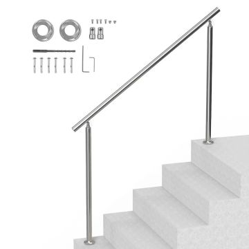 Outdoor stair railing set, 150 cm, stainless steel