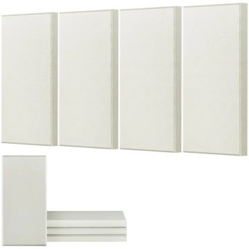 4 szt. samoprzylepnych paneli akustycznych z włókna szklanego, 2 cale, beżowe, 23,6 x 11,8 cala