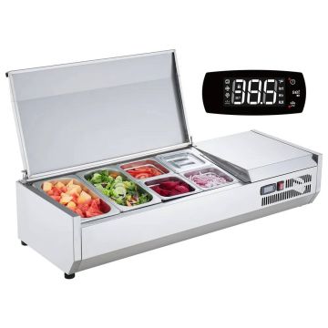 Refrigerated condiment station, 140 W, stainless steel, countertop
