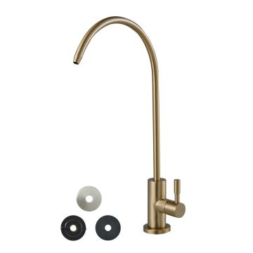 Stainless steel lead-free water faucet with brass valve, brushed gold