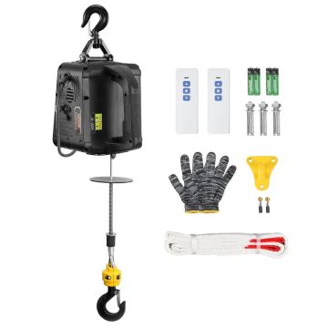 Portable electric hoist with winch 499 kg, wireless control