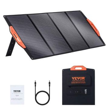 Przenośny, monokrystaliczny, składany panel słoneczny, 120 W, IP67, z portem USB QC3.0