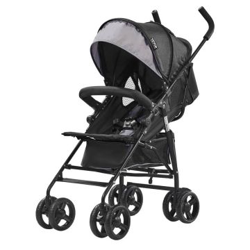 Lightweight baby stroller with canopy, carbon steel, gray