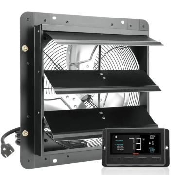 Wall-mounted exhaust fan 356 mm with temperature and humidity controller, EC motor, variable speed, 1024 CFM