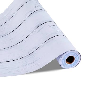 Tapeta winylowa samoprzylepna, faktura białego drewna, 45x12 m, wodoodporna