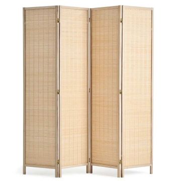 4-panel bamboo folding room divider