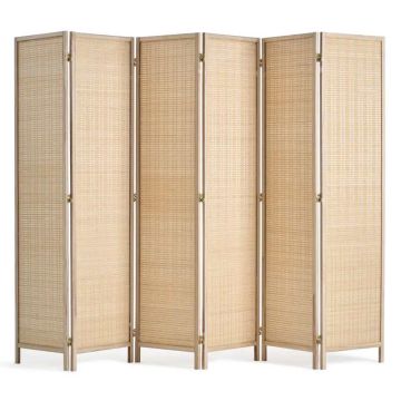 6 Panel Hand Woven Bamboo Folding Room Divider