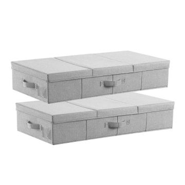 Underbed storage boxes with lids, gray, 48 L, 2 pcs.