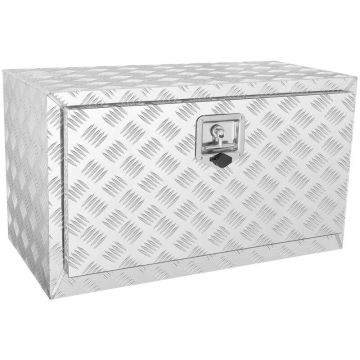 Aluminum diamond plate truck tool box 76x43x46 cm, waterproof with lock