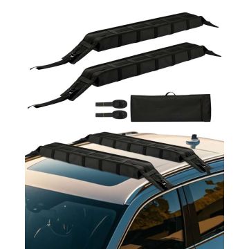 Soft 33-inch universal roof rack pad with 2 straps, 176 lbs load capacity