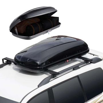 Roof box 8 cubic feet, ABS, black, double-sided, with straps