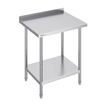 Stainless Steel Commercial Work Table, 24x30x36 Inch, Adjustable Height