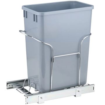 Pull-out kitchen trash can 29 L under the countertop with slider and handle