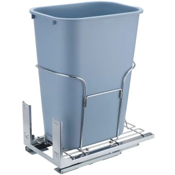 Pull-out 35 L trash can with slider under kitchen cabinet