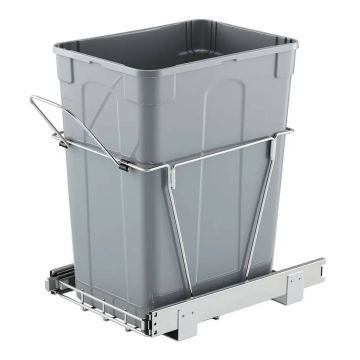 Pull-out trash can for kitchen cabinets with metal system