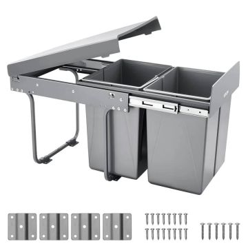 Pull-out double trash can 2x20L under the sink, metal system