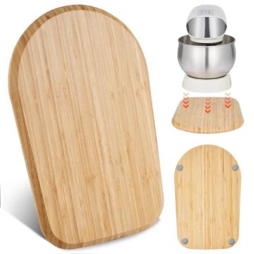 Faucet slider, oval, 14.5x9.4 inches, natural wood, PTFE feet, for kitchen countertop