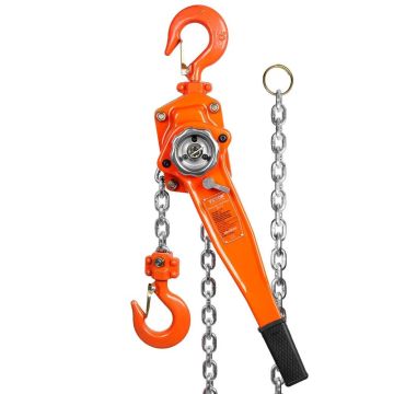 Manual chain hoist 1.5 t with G80 steel handles, 6.1 m, weston brake
