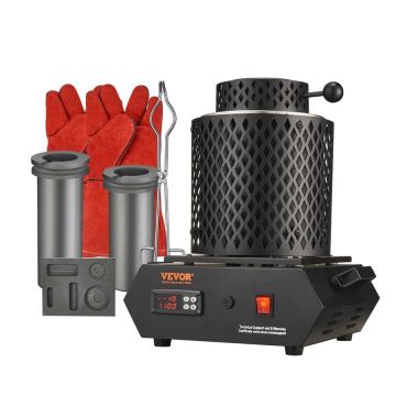 Electric gold melting furnace, 1350W, digital, 1150℃, with graphite crucibles