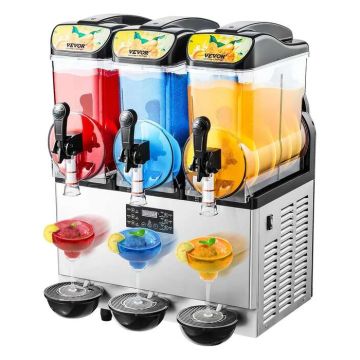 Commercial stainless steel frozen beverage machine, 15L x 3 tanks, 180 cups