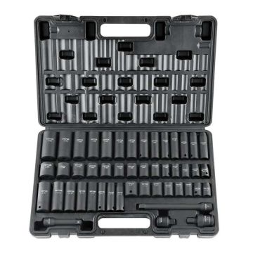 3/8" impact socket set 48 pieces SAE and metric cr-v