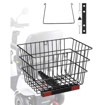 Rear metal scooter bag with handle, 1 inch bracket