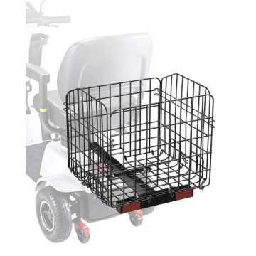 Foldable metal rear basket for scooter, 1 inch receiver, sturdy and spacious