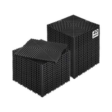 Mata drenażowa z czarnego PP, 12x12 cali, 40 szt.