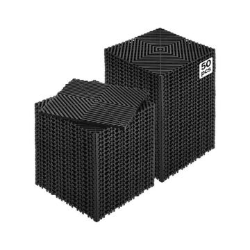 Mata drenażowa z czarnego PP, 12x12 cali, 50 szt.