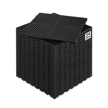 Mata drenażowa PP w kolorze czarnym, 15,7x15,7 cm, 24 szt.